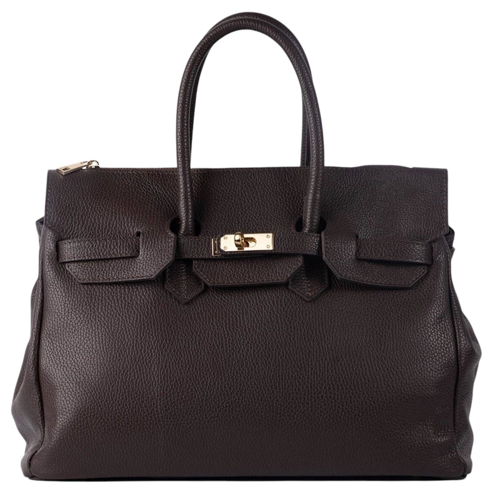 Italian leather — hammered leather tote styled