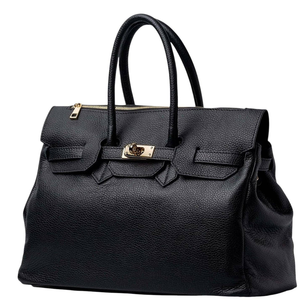 Birk leather tote side profile