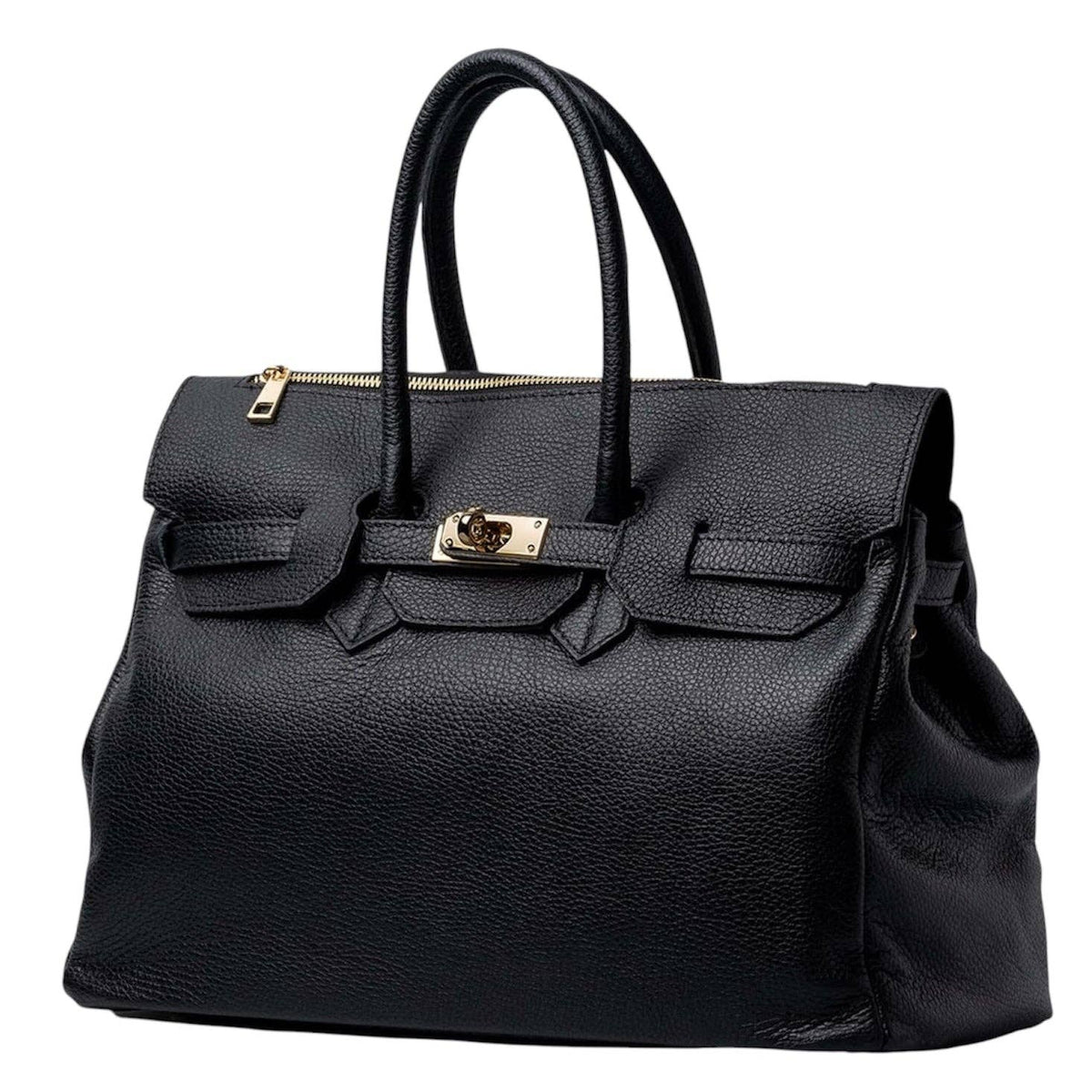 Birk leather tote side profile