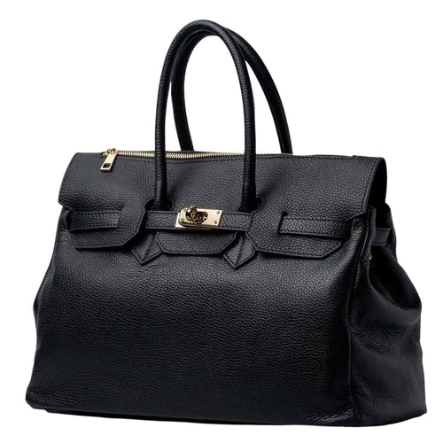 Birk leather tote side profile