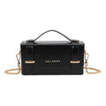 Boxy structured handbag in black, front view