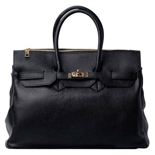Birk hammered leather tote, front view