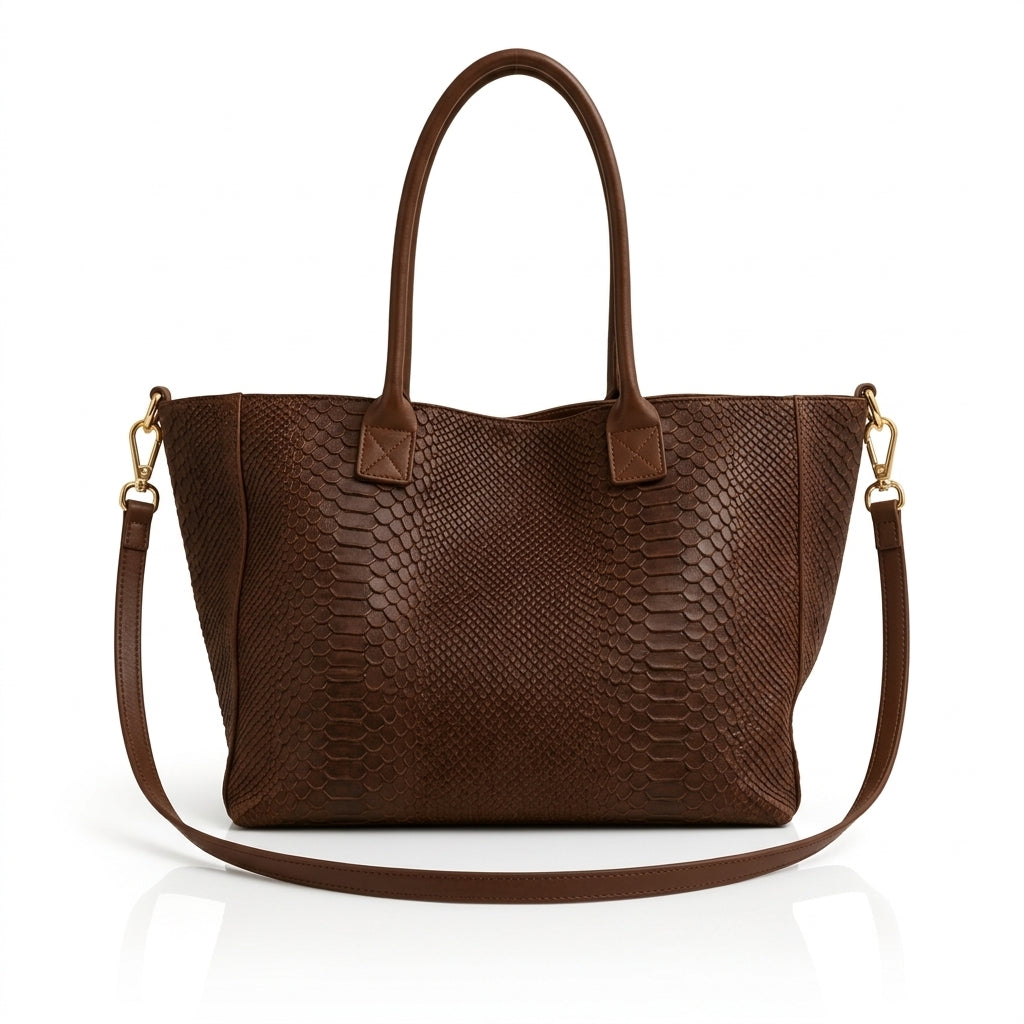 Lola Python-Embossed Shoulder Bag