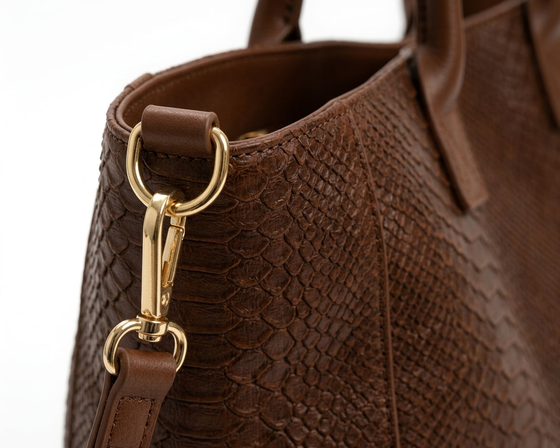 Lola Python-Embossed Shoulder Bag