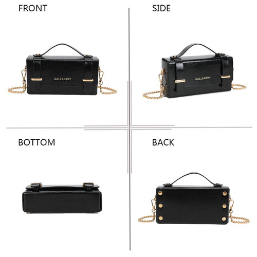 Boxy handbag rigid top handle detail